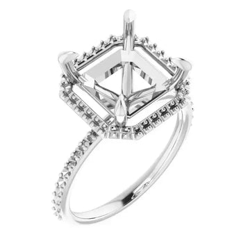 DAYSTAR Halo Lab Grown Diamond Engagement Ring Setting for Asscher Stones - Larson Jewelers