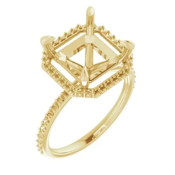 DAYSTAR Halo Lab Grown Diamond Engagement Ring Setting for Asscher Stones - Larson Jewelers