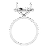 DAYSTAR Halo Lab Grown Diamond Engagement Ring Setting for Cushion Stones