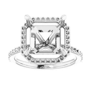 DAYSTAR Halo Lab Grown Diamond Engagement Ring Setting for Asscher Stones - Larson Jewelers