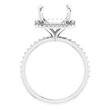 DAYSTAR Halo Lab Grown Diamond Engagement Ring Setting for Asscher Stones