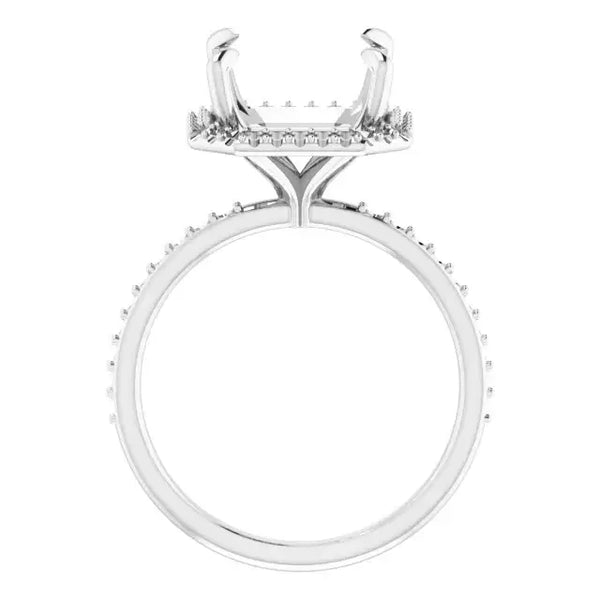 DAYSTAR Halo Lab Grown Diamond Engagement Ring Setting for Asscher Stones - Larson Jewelers