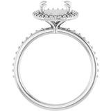 DAYSTAR Halo Lab Grown Diamond Engagement Ring Setting for Oval Stones