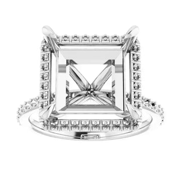 DAYSTAR Halo Lab Grown Diamond Engagement Ring Setting for Square Stones - Larson Jewelers