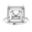 DAYSTAR Halo Lab Grown Diamond Engagement Ring Setting for Square Stones