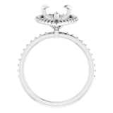 DAYSTAR Halo Lab Grown Diamond Engagement Ring Setting for Pear Stones
