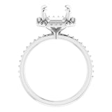 DAYSTAR Halo Lab Grown Diamond Engagement Ring Setting for Emerald Stones