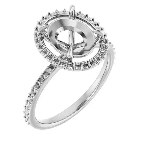 DAYSTAR Halo Lab Grown Diamond Engagement Ring Setting for Oval Stones - Larson Jewelers