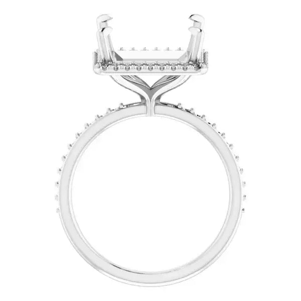 DAYSTAR Halo Lab Grown Diamond Engagement Ring Setting for Square Stones - Larson Jewelers