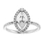 Anillo de compromiso con diamantes cultivados en laboratorio DAYSTAR Halo para piedras marquesinas