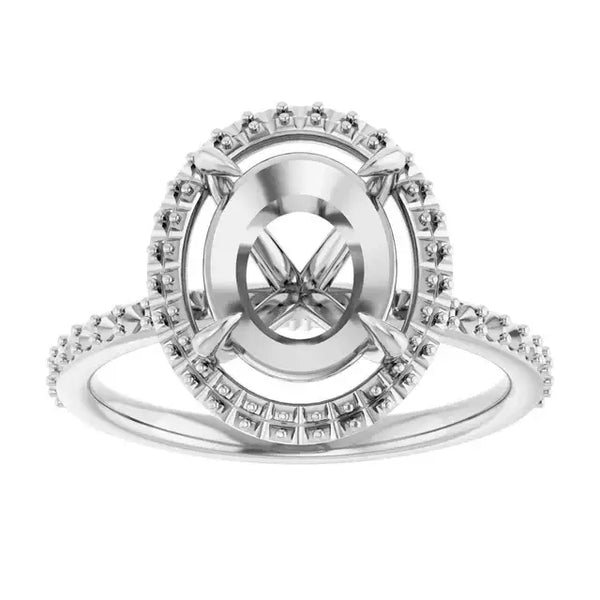 DAYSTAR Halo Lab Grown Diamond Engagement Ring Setting for Oval Stones - Larson Jewelers