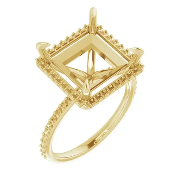 DAYSTAR Halo Lab Grown Diamond Engagement Ring Setting for Square Stones - Larson Jewelers