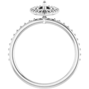 DAYSTAR Halo Lab Grown Diamond Engagement Ring Setting for Marquise Stones - Larson Jewelers