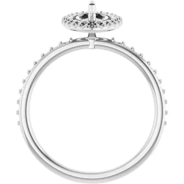 DAYSTAR Halo Lab Grown Diamond Engagement Ring Setting for Marquise Stones - Larson Jewelers