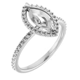 DAYSTAR Halo Lab Grown Diamond Engagement Ring Setting for Marquise Stones