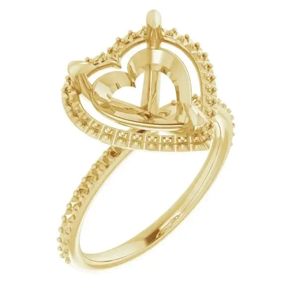DAYSTAR Halo Lab Grown Diamond Engagement Ring Setting for Heart Stones - Larson Jewelers
