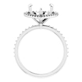 DAYSTAR Halo Lab Grown Diamond Engagement Ring Setting for Heart Stones