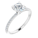 ARGENTIA Silver Round Lab Grown Diamond Engagement Ring