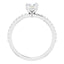 VALINTINA 14K White Gold Square Princess Cut Lab Grown Diamond Engagement Ring