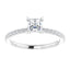 VALINTINA 14K White Gold Square Princess Cut Lab Grown Diamond Engagement Ring