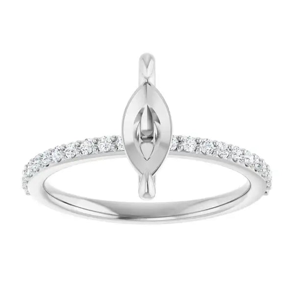 SADIE Lab Grown Diamond Engagement Ring Setting for Marquise Stones - Larson Jewelers