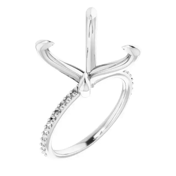 KIARA Lab Grown Diamond Engagement Ring Setting for Asscher Stones - Larson Jewelers