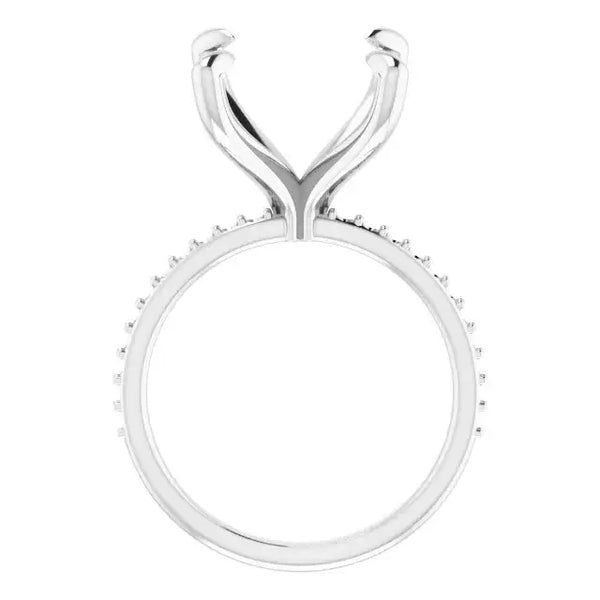 KIARA Lab Grown Diamond Engagement Ring Setting for Asscher Stones - Larson Jewelers