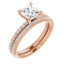 DELILAH 14K Rose Gold Square Princess Cut Lab Grown Diamond Engagement Ring