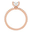 DELILAH 14K Rose Gold Square Princess Cut Lab Grown Diamond Engagement Ring