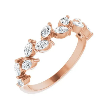 14K Rose 5/8 CTW Natural Diamond Anniversary Band