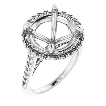 ANGEL Accented Engagement Ring Setting for Round Stones - Larson Jewelers