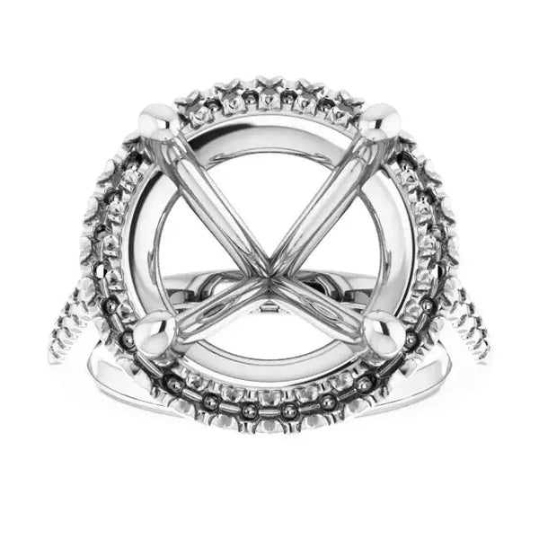 ANGEL Accented Engagement Ring Setting for Round Stones - Larson Jewelers