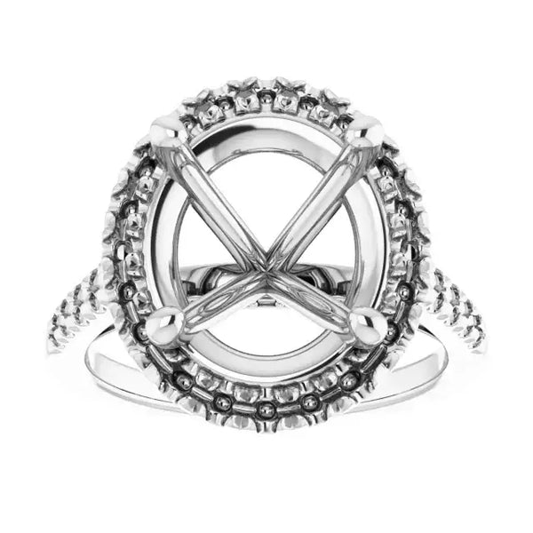 ANGEL Accented Engagement Ring Setting for Oval Stones - Larson Jewelers