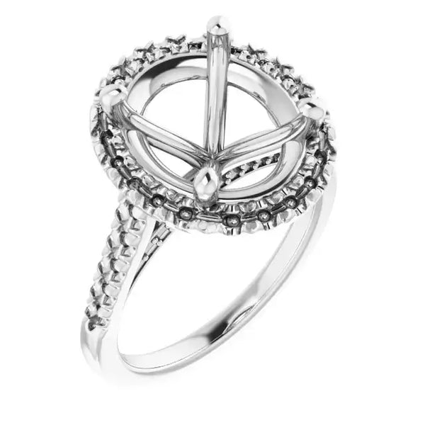 ANGEL Accented Engagement Ring Setting for Oval Stones - Larson Jewelers