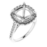 ANGEL Accented Engagement Ring Setting for Cushion Stones