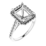 ANGEL Accented Engagement Ring Setting for Emerald Stones