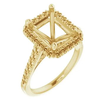 ANGEL Accented Engagement Ring Setting for Emerald Stones - Larson Jewelers