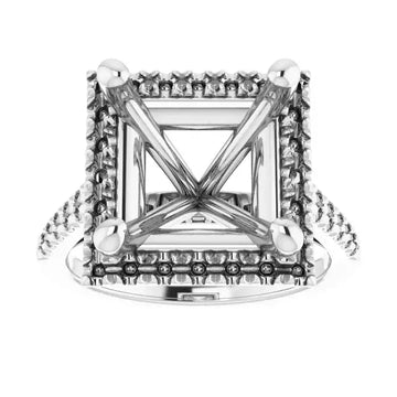 ANGEL Accented Engagement Ring Setting for Square Stones - Larson Jewelers
