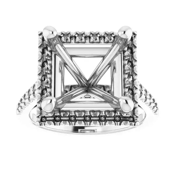 ANGEL Accented Engagement Ring Setting for Square Stones - Larson Jewelers