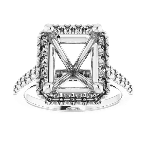 ANGEL Accented Engagement Ring Setting for Emerald Stones - Larson Jewelers