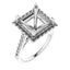 ANGEL Accented Engagement Ring Setting for Square Stones