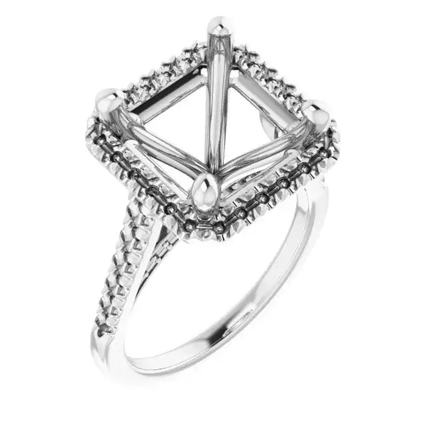 ANGEL Accented Engagement Ring Setting for Asscher Stones - Larson Jewelers