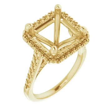 ANGEL Accented Engagement Ring Setting for Asscher Stones - Larson Jewelers