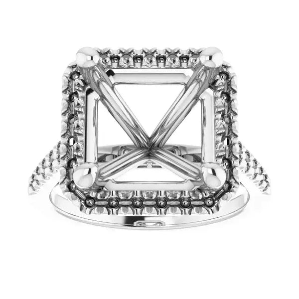 ANGEL Accented Engagement Ring Setting for Asscher Stones - Larson Jewelers
