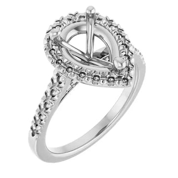 ANGEL Accented Engagement Ring Setting for Pear Stones - Larson Jewelers