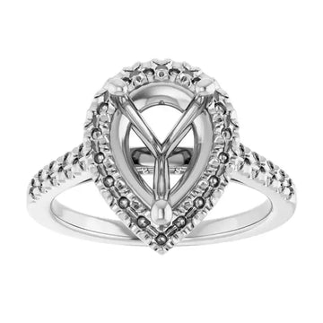 ANGEL Accented Engagement Ring Setting for Pear Stones - Larson Jewelers