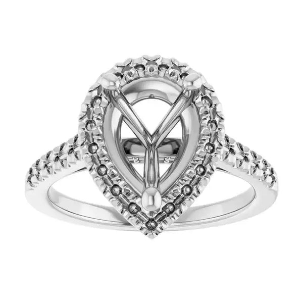 ANGEL Accented Engagement Ring Setting for Pear Stones - Larson Jewelers