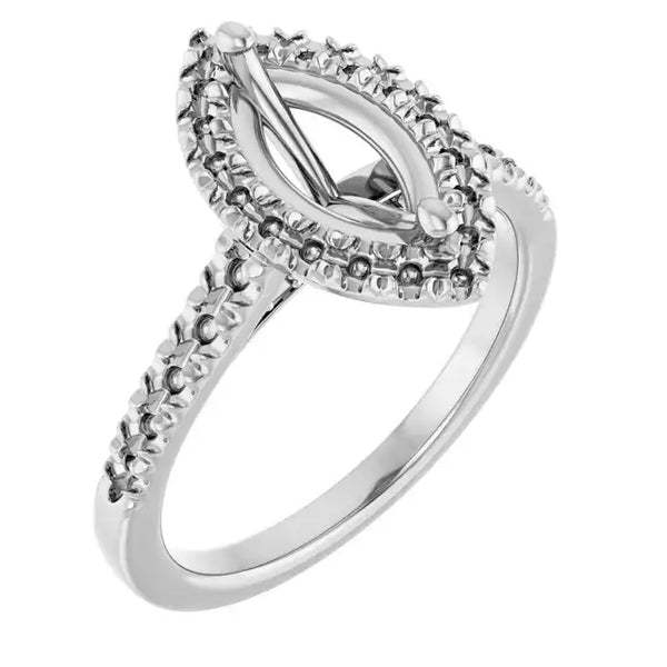 ANGEL Accented Engagement Ring Setting for Marquise Stones - Larson Jewelers