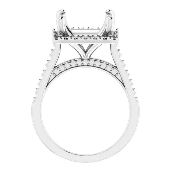 ANGEL Accented Engagement Ring Setting for Square Stones - Larson Jewelers