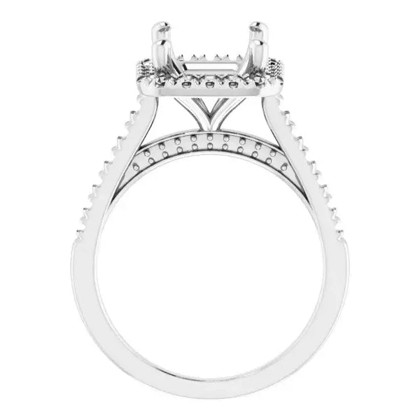 ANGEL Accented Engagement Ring Setting for Emerald Stones - Larson Jewelers